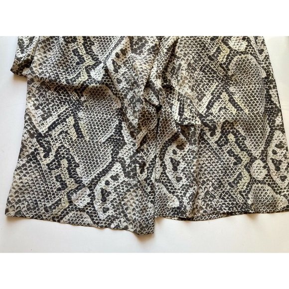 L'AGENCE Maeve Snake Print Silk Crepe V-Neck Tie Wide Leg Jumpsuit, Size 10 - Picture 9 of 13